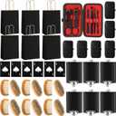 6 Sets Baby Shower Game Prizes for Men Include 8 oz Stainless Steel Hip Flask with Flask Funnel Manicure Kit Bottle Opener Beard Comb Brush Bags for Groomsmen Gift Wedding Men Gift Adult Prize
