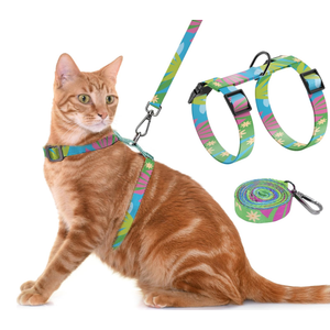 Cat Harness and Leash Set - Escape Proof Adjustable Cat Harness, Comfortable Soft Lightweight, Use Safe & Easy, Walking Travel Kitten Harness