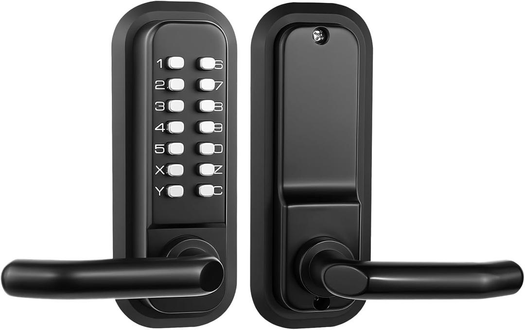 New Upgraded Gen-3 Mechanical Door Lock with Handle,Waterproof Outdoor Keyless Gate Lock with Keypad,for Bedroom,Garden,Yard, Warehouse Doors and Various Other Indoor and Outdoor Doors
