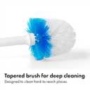 OXO Good Grips Compact Toilet Brush & Canister, Toilet Bowl Brush and Holder with Automatic Canister Door, Bathroom and Small Spaces Cleaning Supplies Essential (1 Count (Pack of 1), White)