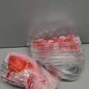 Tinlade 24 Pcs Clear Gift Bag with Handles Bows PVC Plastic Treat Goodie Party Favors Bags for Birthday Holiday Gift, 7.9 x 7.9 x 3.1 Inch(Classic,Pink and Red)