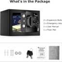 Bonsaii Safe Box with Electronic Keypad, Steel Security Lock Box with Key, 0.23 Cubic Feet, 9.06" W x 6.69" D x 6.69" H, Small Hidden Safe for Cash Jewelry