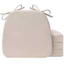 Sunsleek Chair Cushions for Dining Chairs, D-Shaped Seat Cushions with Removable Washable Cover and Ties, Chair Pads for Kitchen, Indoor Dining Room, Patio Chairs, 17'' x 16'', Set of 4, Beige
