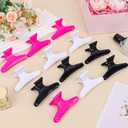 Hair Clips for Styling Sectioning 12 Pack Black White Hot Pink Butterfly Clamps Hair Claw Clips Pro Salon Hair Clips for Styling, Sectioning, Cutting and Coloring