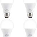 4PK Garage Door Opener Light Bulbs, 5000K Daylight, 1500LM Ultra Bright, Minimize Interference, Compatible with Most Garage Door Openers, 12W, 120V, A19 Bulbs with E26 Base