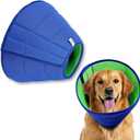 Adjustable Spay/Neuter Recovery Neck and Head Collar, Soft Dog Tapered Collar for Large/Medium/Small Pets (Blue, L)