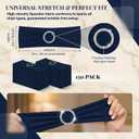 150 Pack Spandex Stretch Chair Sashes Bows, Elastic Stretch Chair Cover Bands Ties with Buckle Slider for Wedding Party Ceremony Reception Event Banquet Decoration (Navy Blue)