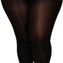MERYLURE Ultra Plus Size Tights for Women Up To 6x, Semi Opaque Control Top Nylon Pantyhose,High Waist Fashion Stockings (Black, XXXL)