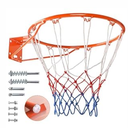 Dripex Solid Basketball Rim 18" Replacement Breakaway Wall Mounted Outdoor Heavy Duty Solid Steel 18 Inch Rim Double Spring with All Weather Net, Orange