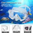 Snorkel Set Pano 3 Window Adult Snorkeling Gear, Professional Snorkel Goggles Anti-Fog Diving Mask, Anti-Leak Swim Goggles and Dry Top Snorkel for Diving, Snorkeling, Swimming