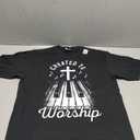 Christian Piano Player Co. Piano Christian Faith Cross Worship Jesus Organ Pianist TShirt. Size M, Men, Black