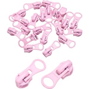 uxcell 20 Pcs Zipper Sliders, #5 Zipper Metal Repair Replacement with Zip Pull No Sewing Required for Sewing Bags Wallets Jackets Closed-End Zippers Repair, Pink