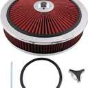 V8 Engine Air Cleaner Filter w/Flow 14"x3"-Thru Lid Caburetor High Flow Compatible with GMC Chevy Ford Chryler Dodge, 4330CR