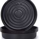 Idyllize 5 Pieces of 8 Inch Black Plastic Plant Saucer Drip Tray for Pots (8")
