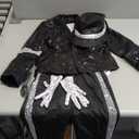Dance Star Kids Costume for Boys 80s 90s Pop Stage Cosplay Party Halloween Role Play Black, 6-8 Years