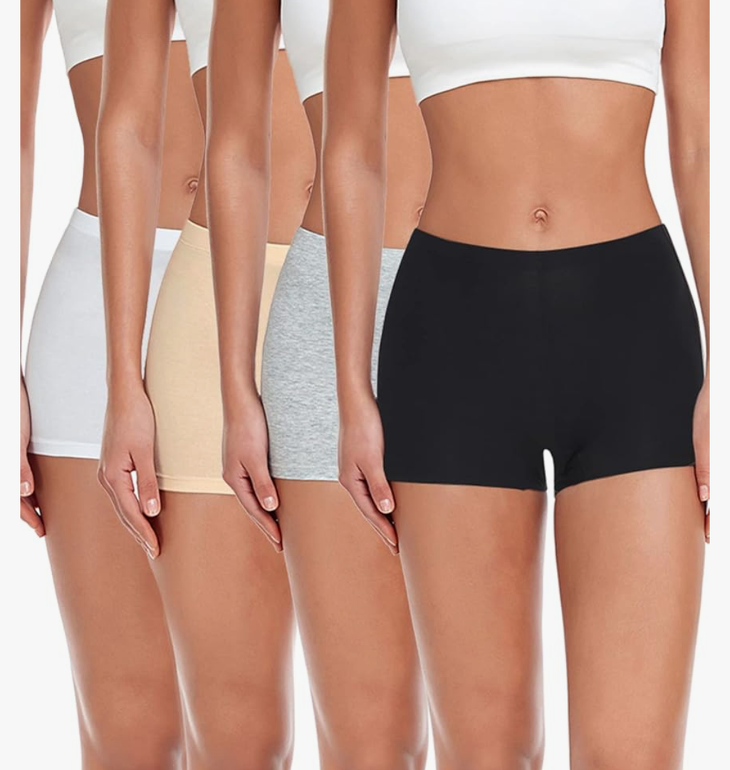 wirarpa Women's Boyshorts Panties Cotton Boxer Briefs for Ladies Underwear Shorts with Cotton Crotch 4 Pack S 
