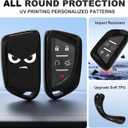 ACEBOY for Cadillac Key Fob Cover, Soft TPU Protective Case with Keychain Compatible with Cadillac 2020-2024 CT4 CT5 CT6 XTS XT4 XT5 XT6 ATS CTS Escalade ESV (Black,3/5 Buttons)
