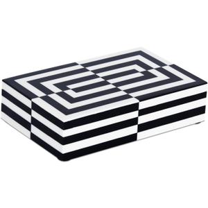 Handicrafts Home Black and White 3D Illusion Jewelry Storage Box – Geometric Decorative Organizer for Earrings, Necklaces & Keepsakes – Multipurpose Gift Box 8x5x2 Inches