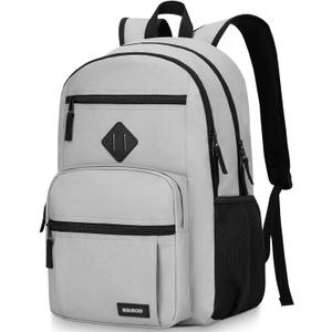 BIKROD Backpack for Men and Women, Lightweight Casual School Backpack for Teens Boys and Girls, Daily-use Travel Laptop Backpack Fits 15.6 Inch Notebook, High School Bookbag (15.6 Inches | 18 inches (height) x 12 inches (width) x 8 inches (depth), Grey)