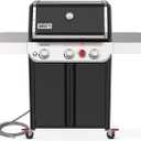Weber Genesis E-325 Natural Gas Grill for Outdoor Cooking, 3 Burners, Black  Porcelain-Enameled, Cast-Iron Grates, PureBlu Burners & Sear Zone