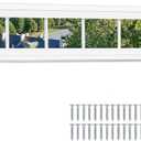 NeatiEase Vinyl Transom Window, 12" x 60" Fixed Glass Household Windows with Grids and Dual-pane Tempered Glass for House, Shed, Doors, Garage, Chicken Coop, Basement (White)