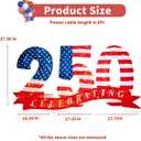 USA 250th Anniversary Light Up Numbers, Patriotic Outdoor Yard Decoration with 99 Lights, Independence Day Lawn Decor for Front Yard, Garden, Porch, Walkway and Holiday Celebrations