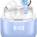 Wireless Earbuds, Bluetooth 5.4 Headphones 2025 NEW Ear Buds 40H Bass Stereo in-Ear Earphones ENC Noise Cancelling Earbuds with 4 HD Mic, USB-C LED Display IP7 Waterproof Sport Headset for Android iOS