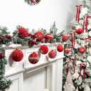 3.15 Inch Velvet Christmas Tree Ornaments12 Pcs Christmas Balls Bulk Set with Golden Hand-Painted PatternPlastic Shatterproof Xmas Hanging Ornaments Decorations for Tree Garland(Red)