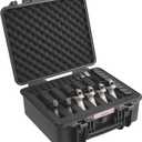 VEVOR Hard Pistol Cases with Customized PU Foam, Waterproof & Dustproof Hard Gun Case for 6 Pistol & 21 Magazine, 19.317.18.3 in Lockable Pistol Case, Black