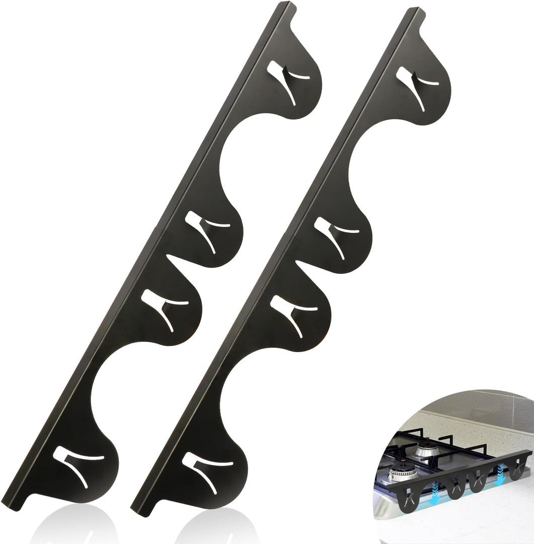 Stainless Steel Stove Gap Covers (2 Pack),Stove Gap Filler for Kitchen, Adjustable 13.8" to 27.5",Stove Gap Guards,Range Trim Kit,Heat Resistant and Easy Clean (Black)