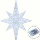 Alpine Corporation 13" Tall Snowflake 8-Point Tree Topper with 11 Cool White LED Lights, Christmas Decoration with Timer Function, and Radiant Glow for Holiday Trees