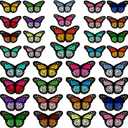 50pcs Butterfly Iron on Patches, 2 Size Embroidered Sew Applique Repair Patch