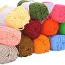 3 Colors Milk Cotton Yarn, Crochet Cotton Knitting, Set for Crochet, 4 White/ 3 Yellow/ 12 Pink