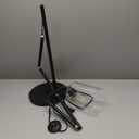 Industrial Floor Lamp with Glass Shade - Black, LED Bulbs, Foot Pedal Switch, Easy Assembly Clear 
Black