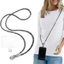 Bling Shoulder Strap Replacement Belt Phone Lanyard Crossbody Diamond Phone Bag Handbag Strap Lightweight (Plus Size, Black)
