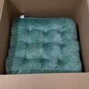 Floor Pillow Set of 2, Memory Foam Meditation Cushion, Floor Cushions for Adults Sitting, Large Square Seat Cushions for Yoga, Living Room, 20x20 Inch (Green)