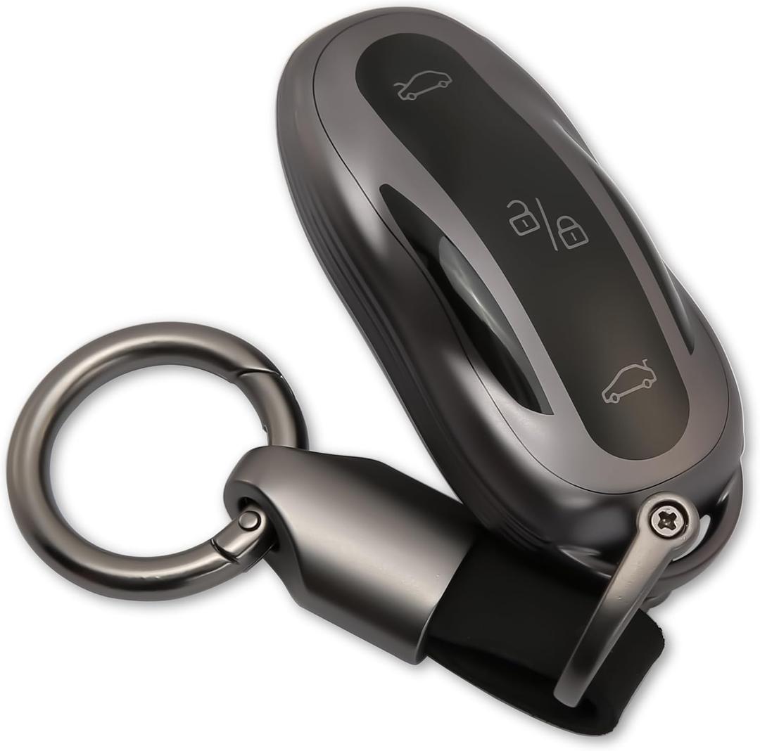 for Tesla Key Fob Cover TPU Key Case with Keychain Protection Accessories Compatible with Tesla Model 3/Y/S Smart Key (Model 3/Y/S, 3ys-grey)