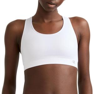 Champion Women's Sports Bra, Infinity Racerback, Moderate Support, Seamless Sports Bra for Women (X-Large, White)