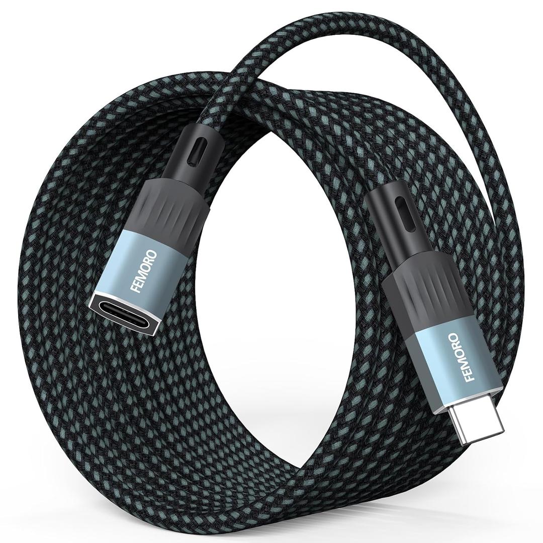 USB C Extension Cable 15Ft Long, 10Gbps Data Transfer/60W Charging/4K@60Hz USBC 3.2 Male to USB-C Female Cable Extender Type C Cord for iPhone 15 16 17, Galaxy S25/24, PC, Laptop, SSD and More