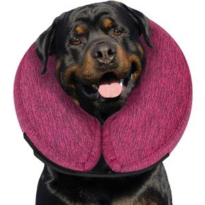 MIDOG Inflatable Dog Cone Alternative for After Surgery - Soft Protective Donut Collar Prevents Licking & Allows Eating, Comfortable Recovery E-Collar Alternative for Small Medium Large Dogs (Rose,XL)
