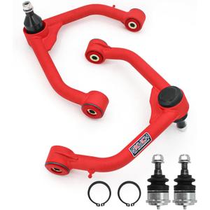 2-4" Lift Front Upper Control Arm for 2009-2024 Ram 1500/Classic, PU Bushings, 2 Replacement Ball Joints, Wrinkle Red