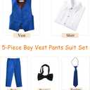 Boys Suits Slim Fit Toddler Tuxedo Suit Set for Teen Boys Communion Dress Clothes Kids Wedding Ring Bearer Outfit (M)