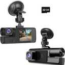 1080P Dual Dash Camera for Car Front and Inside Dashcam Car Security Video Recorder,170Wide Angle Vehicle Cam,WDR,G-Sensor,2 IPS Screen, Loop Recording, Night Vision (Dual Dash Cam with 32G Card)