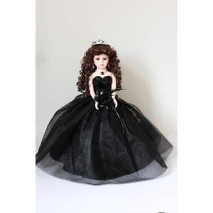18" Porcelain Quinceanera Umbrella Doll (Quince Anos) Centerpiece ~ KW18631-17 ~ (Black)