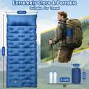 Camping Sleeping Pad, Extra Thick 6 Inch Camping Mat with Pillow Built-in Foot Pump Ultralight Inflatable Sleeping Pads Compact for Hiking Backpacking Camping Traveling Tent, Portable Sleeping Mat