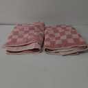 REDKISS Pink Checkered Bath Towels Set - 2 Piece Large Shower Towels for Bathroom Decoration, Highly Absorbent Cotton Bath Towel of 2, Cute Checkered Shower Retro Towel for Bathroom