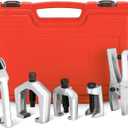NYXOVA 5pcs Ball Joint Separator Pitman Arm Puller, Tie Rod End Tool Set for Front End Service, Splitter Removal Kit (Red)