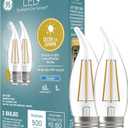GE LED+ CA11 Dusk to Dawn LED Light Bulbs, Automatic On/Off Outdoor Security Lights, Daylight, E26 Medium Base, 2 Count (Pack of 1)