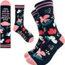 I Don't Have an Attitude Problem Novelty Funny Breathable Printed Cotton Socks, Unisex Cozy Knitted Crew Socks with Humorous Sayings, Gifts for Friend Bestie Coworker Boss Manager Employer