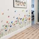 Light Color Flower Wall Stickers Removable Decorative Window Stickers Suitable for Painting Cabinet Corridors - Plant Flower Decoration
